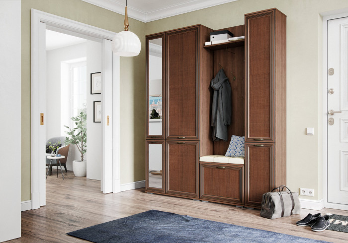Модульная прихожая Ливорно, набор 1, Орех донской