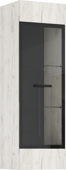 Нэнси LOFT Пенал-стекло навесной исп2 ЛДСП, Дуб Крафт Белый/Дуб Крафт Белый