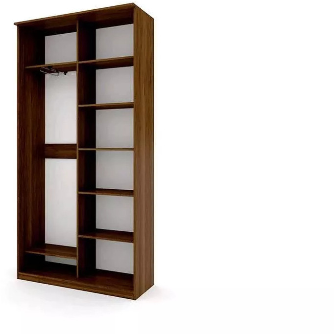 Шкаф купе Модерн 1190х450 2-х дверный 2-х секционный зеркальный с пескоструем №3 венге