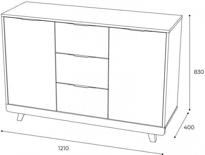 Комод "Мегаполис" КМ-15 Дуб каньон/M18 серый