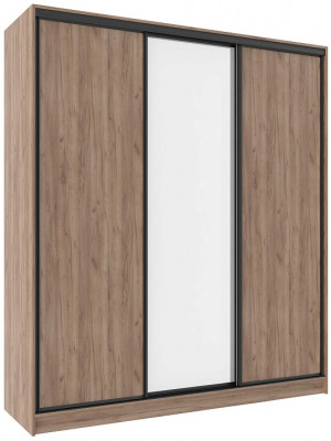 Шкаф-купе трехдверный с зеркалом 2000 Домашний Дуб табачный Craft