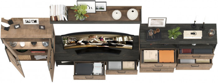 Трувор Гостиная 109, дуб гранж песочный/интра