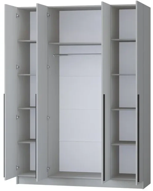 Шкаф Бастион 1600 с антресолью, Серая гавань