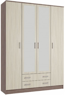 Квадро Шкаф четырёхдверный (Ясень шимо темный / светлый)