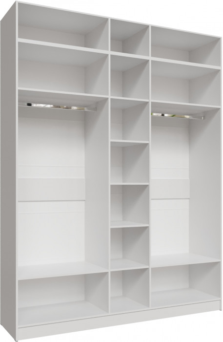 Шкаф 2,0 с антресолью и зеркалом Мадрид, Белый/Ателье светлое