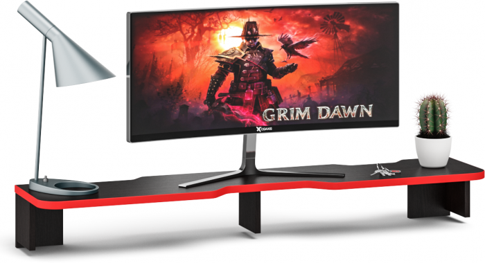 Надстройка для стола компьютерного С-МД-СК5-1400, цвет венге/кромка красная, ШхГхВ 140х30х17,8(15,6) см.