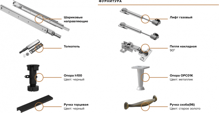 Кухня Престиж 3,0м Компановка №1 Белый/Браш Вайт/Прайм орех