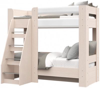 Симба кровать двухъярусная (1976*1700*1358) дуб белфорт/белый глянец