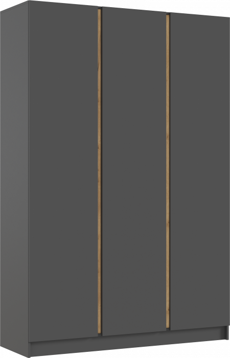 Келвин Шкаф 3-х створчатый 1500, Графит, Графит