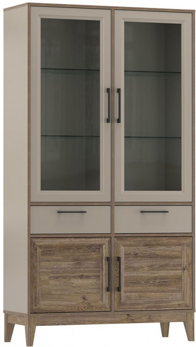 Сарита шкаф витрина 75.02 Серый камень / Дуб Давос
