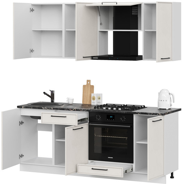 кухня Либерти 2,0м белый/белый арт