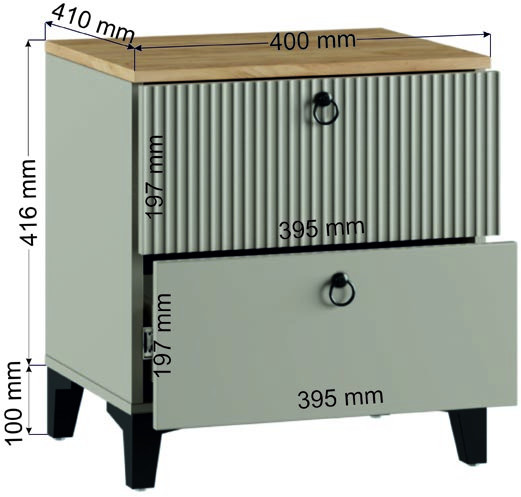 Тумба прикроватная Ника, Бежевый, Кашемир