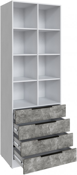 Шкаф Мадрид, композиция 10, Белый/Ателье светлое