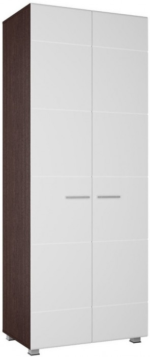 Моника ШК-105 Шкаф двухдверный со штангой (Венге / Белый глянец)