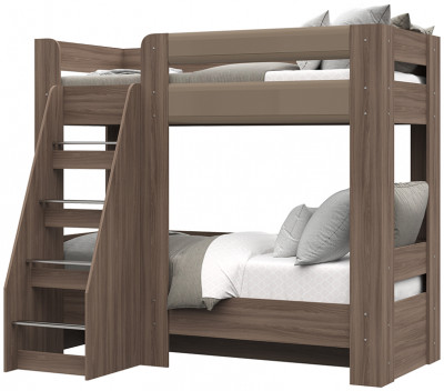 Симба кровать двухъярусная (1976*1700*1358) ясень шимо темный/кофе с молоком