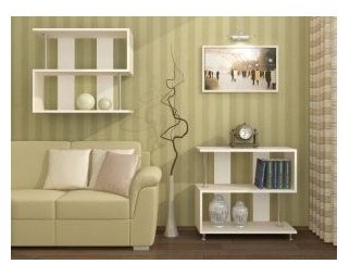 Стеллаж-мини ЛДСП универсальный, с хромированными опорами