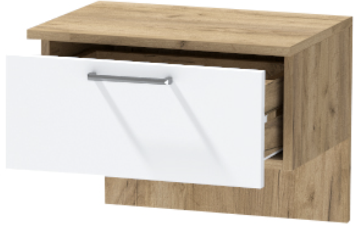 Тумба приставная "Иннэс-7", Крафт золотой/Белый глянец