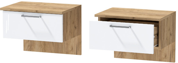 Тумба приставная "Иннэс-7", Крафт золотой/Белый глянец