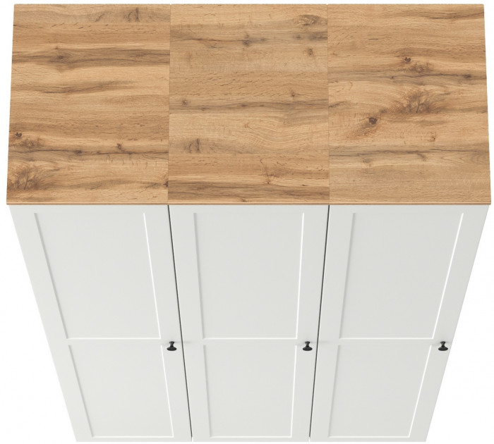 Остин 13.225 Шкаф-пенал 3 шт., белый шагрень/дуб крафт золотой