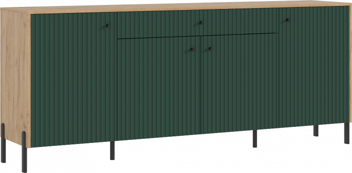 Оливия Комод дуб крафт/браш мени грин (металл)