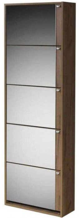 Обувница Комфорт К-5S с зеркалом Дуб Крафт табачный