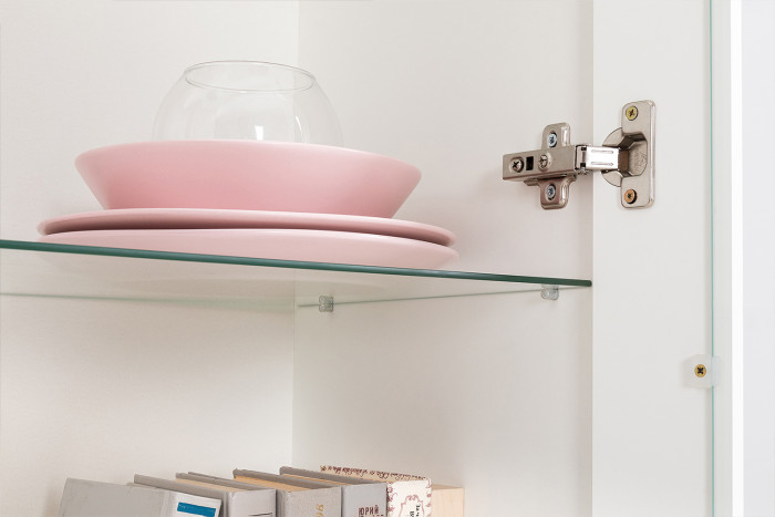 Валенсия Гостиная № 078, ЛДСП белый шагрень/МДФ белый шагрень