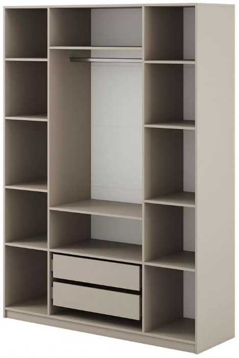 Шкаф распашной с наполнением (11 полок + 2 ящика + штанга) ШК 5 (1600), Меланж