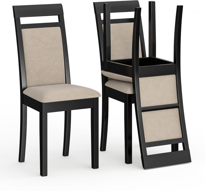 Три стула Мебель--24 Гольф-12 разборных, цвет венге, обивка ткань велюр капучино 25, ШхГхВ 40х40х100 см., от пола до верха сиденья 47 см.(мягк спинка)