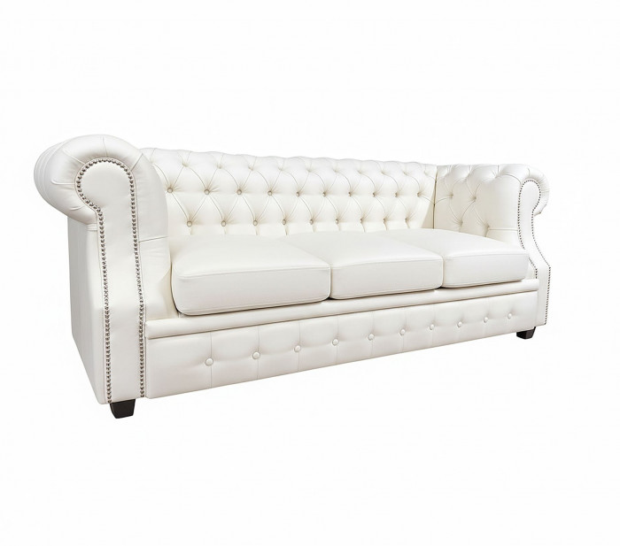 Диван Честер ЛОФТ 3-х местный, белый