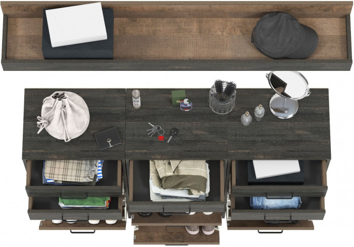 Трувор Прихожая 171, дуб гранж песочный/интра