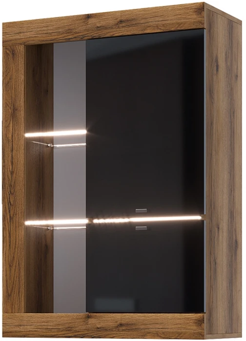 Прага Модульная Гостиная, вариант №1, Дуб Делано/Черный глянец