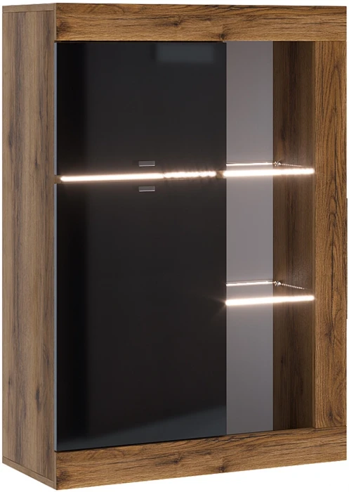 Прага Модульная Гостиная, вариант №1, Дуб Делано/Черный глянец