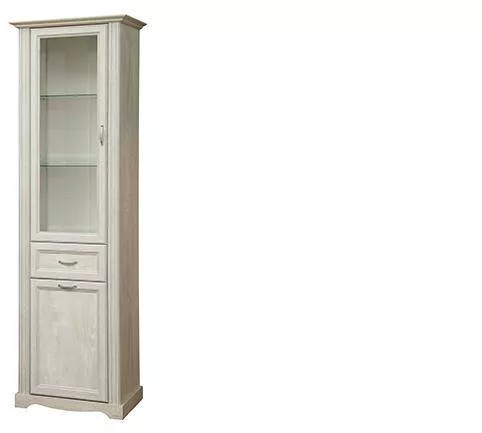 Шкаф-витрина Сохо 32.06 бетон белый/бетон патина