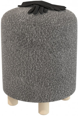 Банкетка 6-5137ТКШтем.серый Марта, цвет ткань тёмно-серая, ШхГхВ 36х36х46 см.(круглая банкетка на трёх ножках)
