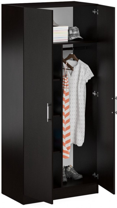 Стандарт Шкаф 2-х створчатый, цвет венге, ШхГхВ 90х52х200 см.