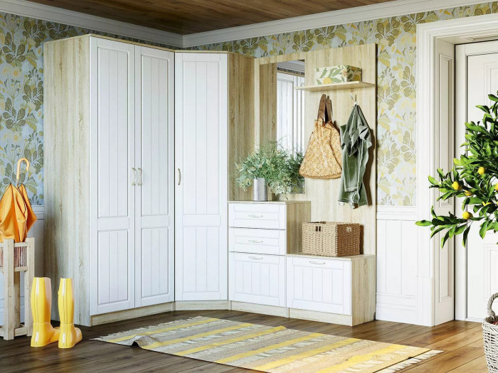 Прихожая Оливия-5 Дуб Сонома/белое дерево