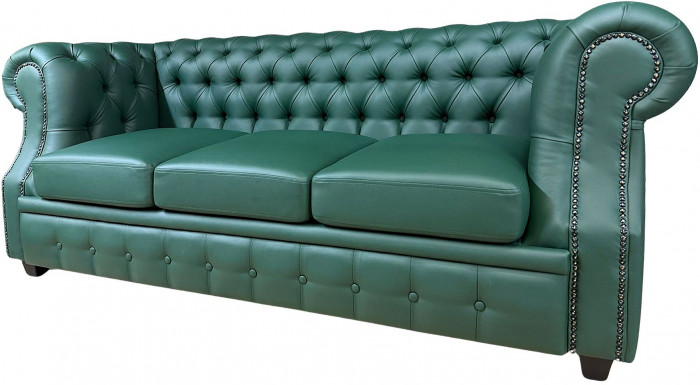 Диван Честер ЛОФТ 3-х местный, зеленый