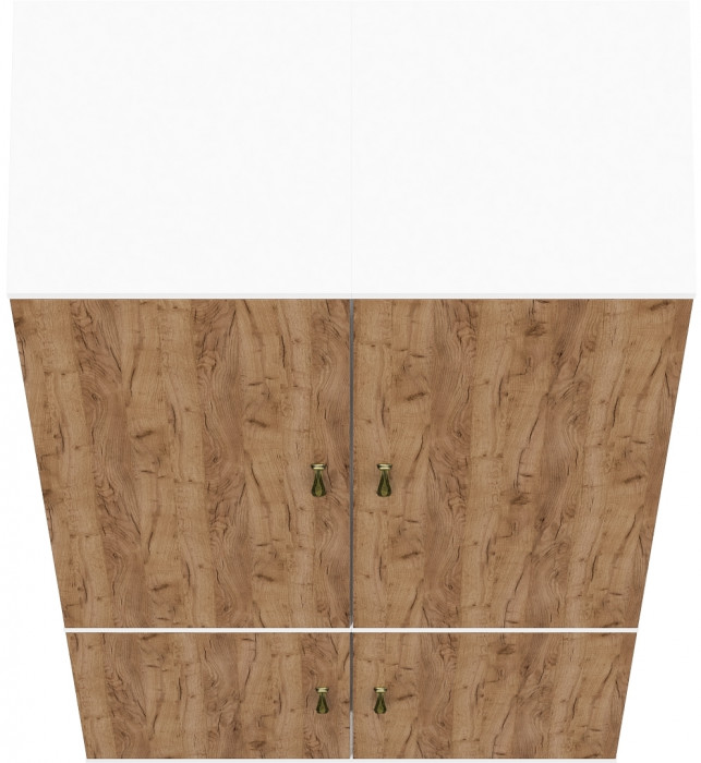 Лидер-8 Пенал МД 22Б 2 шт., белый шагрень/крафт золото