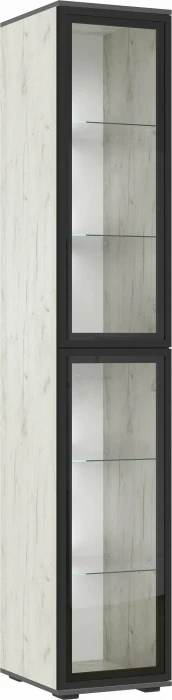 Норд Пенал-стекло 400 с подсветкой, Дуб Крафт Белый