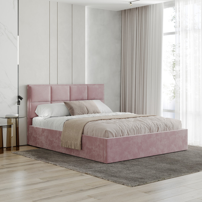 Кровать 160х200 с реечным настилом Линда КР-16, Шарли Пинк