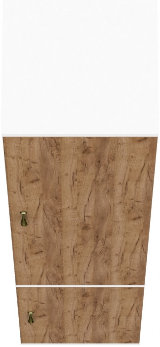 Лидер-8 Модуль Пенал МД 21Б, белый шагрень/крафт золото