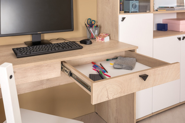 КР100 Бостон № 40, цвет дуб эндгрейн элегантный/фасады МДФ милк рикамо софт, 13.156+12.69+09.132+13.156, ШхГхВ 268,8х57,2х194,4 см.