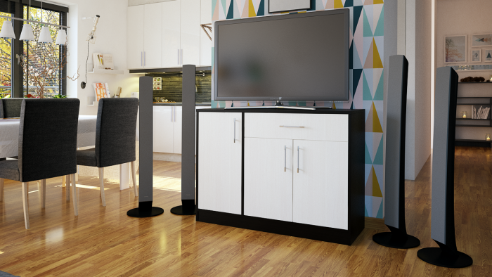 Комод СВК № 4, цвет венге/дуб лоредо, ШхГхВ 120х42х87 см. (Комод Стандарт № 4)