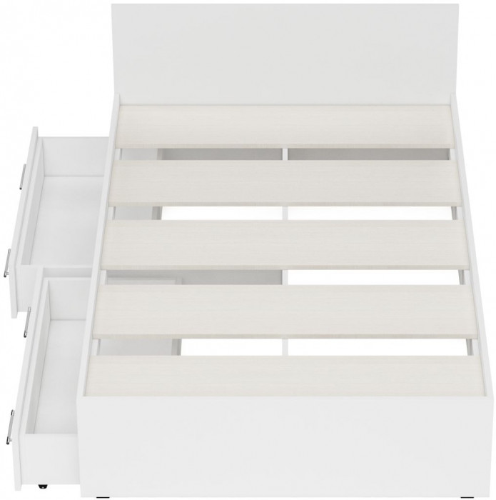 Стандарт Кровать с ящиками 1200, белый