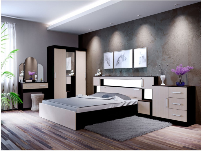 Модульная спальня Бася, композиция 2 (Белый)