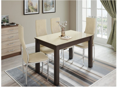 Стол обеденный Норман 1100х700 венге/лакобель ваниль