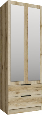 Шкаф Мадрид (0,8) с 2 ящ. с зеркалом, Дуб делано