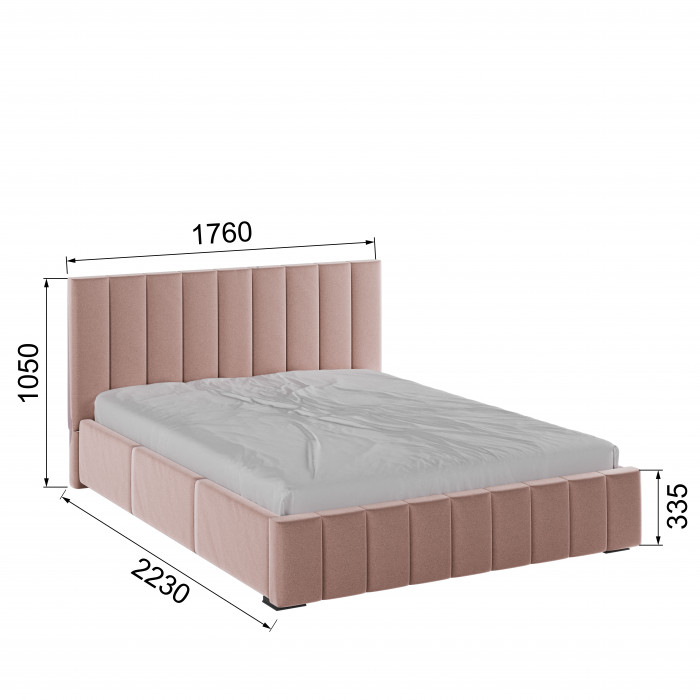 Нега Кровать интерьерная 160 пыльная роза, ПМ