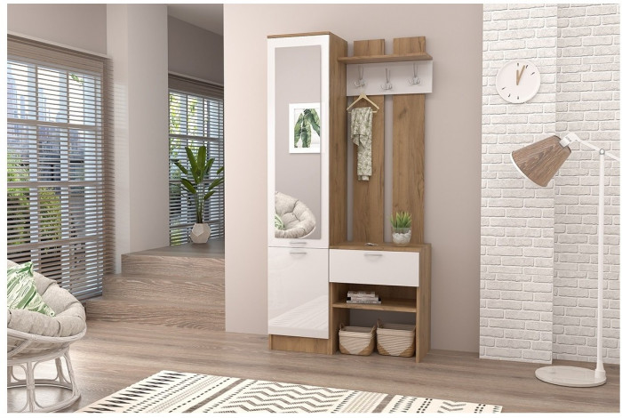 Прихожая Иннэс-3 (ясень светлый/ясень темный)