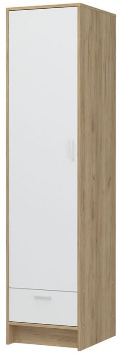 ИРИС ШК-01 Шкаф (485х2000х550) дуб крафт золото/белый